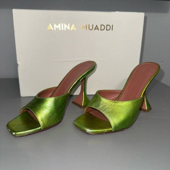 Amina Muaddi Lupita Metallic Slipper size 6 - Picture 5 of 10